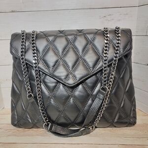 Elegant Black Quilted Satchel